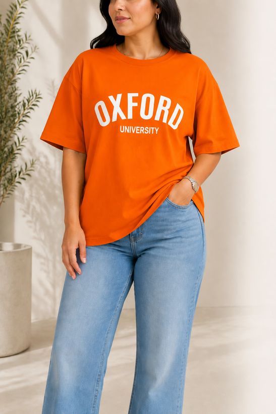 تیشرت باکسی نخ پنبه سوپر OXFORD