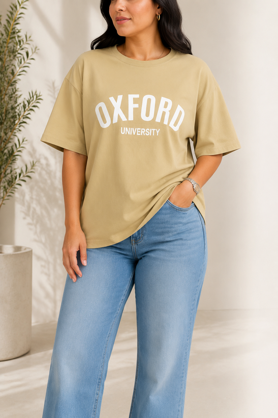 تیشرت باکسی نخ پنبه سوپر OXFORD